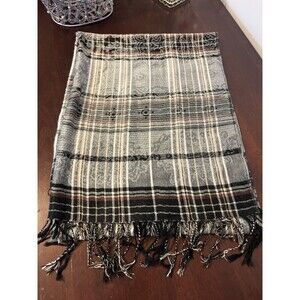 Scarf/Wrap/Shawl Pashmina Brand 70% Pashmina Black Brown & White Large 70 x 28